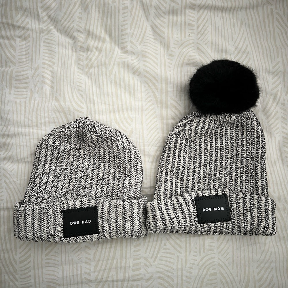 Dog mom and dog dad beanie